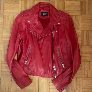 Lamarque Bold Red Leather Jacket